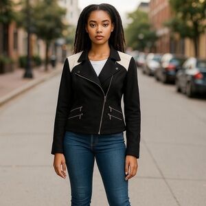 INC International concepts black and white gorgeous jacket size M